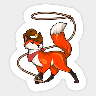 Cartoon Cowboy Fox Sticker